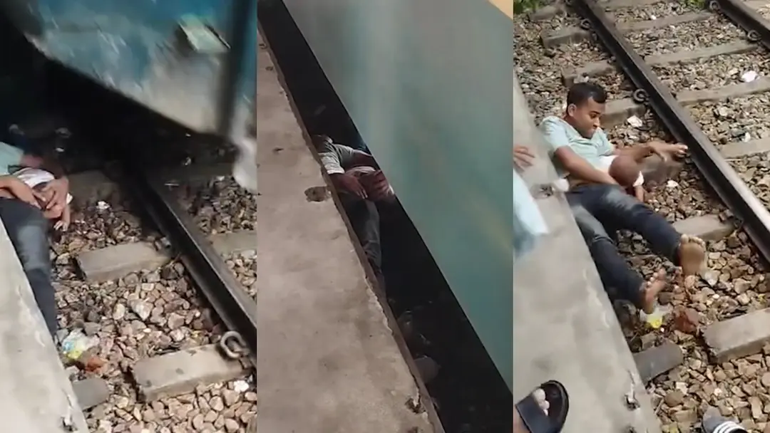 সন্তানকে বাঁচাতে চলন্ত ট্রেনের নিচে বাবার ঝাঁপ, বেঁচে ফিরলেন দুজনেই